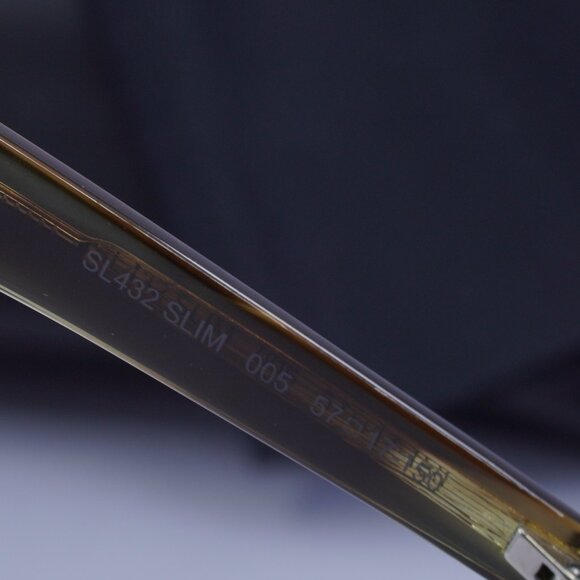 Saint Laurent SL432 SLIM 005 Aviator Sunglasses - Havana/Green - Picture 6 of 10